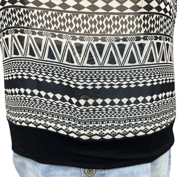 Maurices Dolman Top Fair Isle Aztec Sheer Keyhole Back Cap Sleeve Fitted Waist - Picture 3 of 8